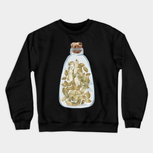 Cardamon seedcases in a glass bottle Crewneck Sweatshirt